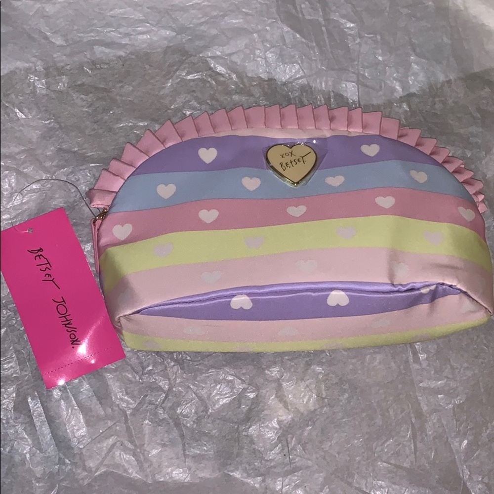 Pastel Rainbow Stripe Cosmetic Bag Betsey Johnson